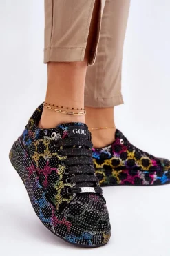 Damskie Buty Sportowe Z Dżetami GOE LL2N4010 Czarne