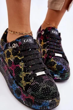 Damskie Buty Sportowe Z Dżetami GOE LL2N4010 Czarne
