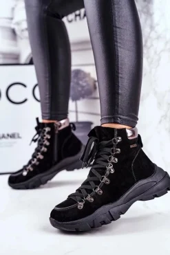 Damskie Buty Trekkingowe Trapery Skóra Zamsz Big Star GG274893