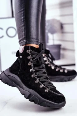 Damskie Buty Trekkingowe Trapery Skóra Zamsz Big Star GG274893