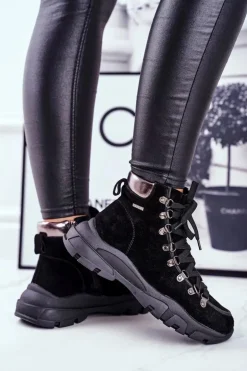 Damskie Buty Trekkingowe Trapery Skóra Zamsz Big Star GG274893