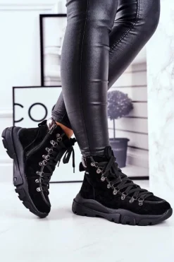 Damskie Buty Trekkingowe Trapery Skóra Zamsz Big Star GG274893