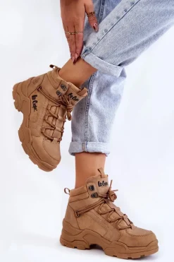 Damskie Buty Trekkingowe Trapery Lee Cooper LCJ-22-31-1442 Brązowe