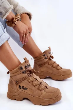 Damskie Buty Trekkingowe Trapery Lee Cooper LCJ-22-31-1442 Brązowe