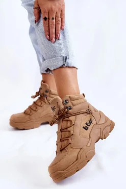 Damskie Buty Trekkingowe Trapery Lee Cooper LCJ-22-31-1442 Brązowe