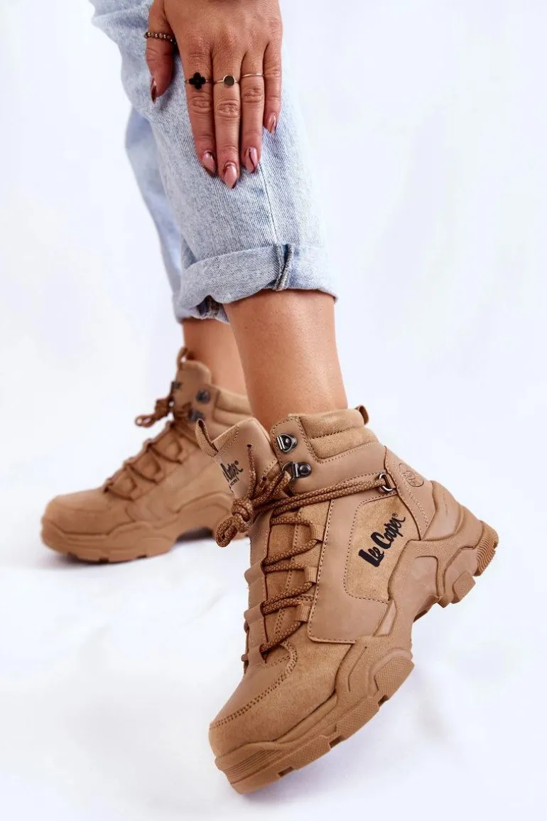 Damskie Buty Trekkingowe Trapery Lee Cooper LCJ-22-31-1442 Brązowe