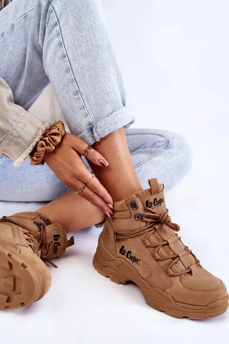 Damskie Buty Trekkingowe Trapery Lee Cooper LCJ-22-31-1442 Brązowe