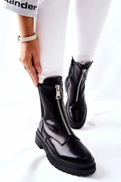 Damskie Ciepłe Botki Czarne Assuh