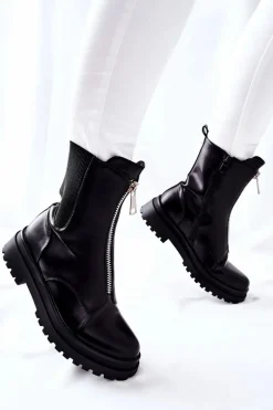 Damskie Ciepłe Botki Czarne Assuh