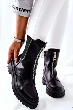 Damskie Ciepłe Botki Czarne Assuh