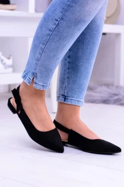 Damskie Czarne Baleriny w Szpic Howla