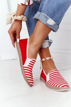 Damskie Espadryle Big Star HH276003 Czerwono-Białe