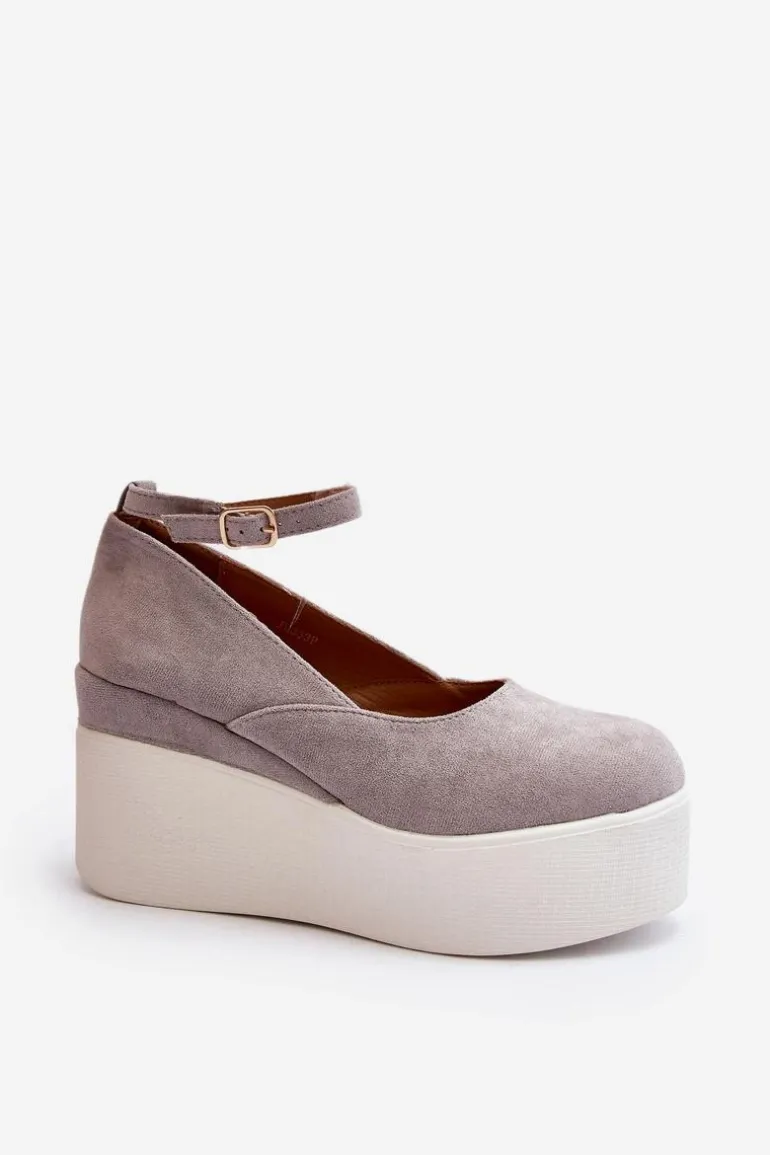 Damskie Espadryle Na Koturnie Szare Malla