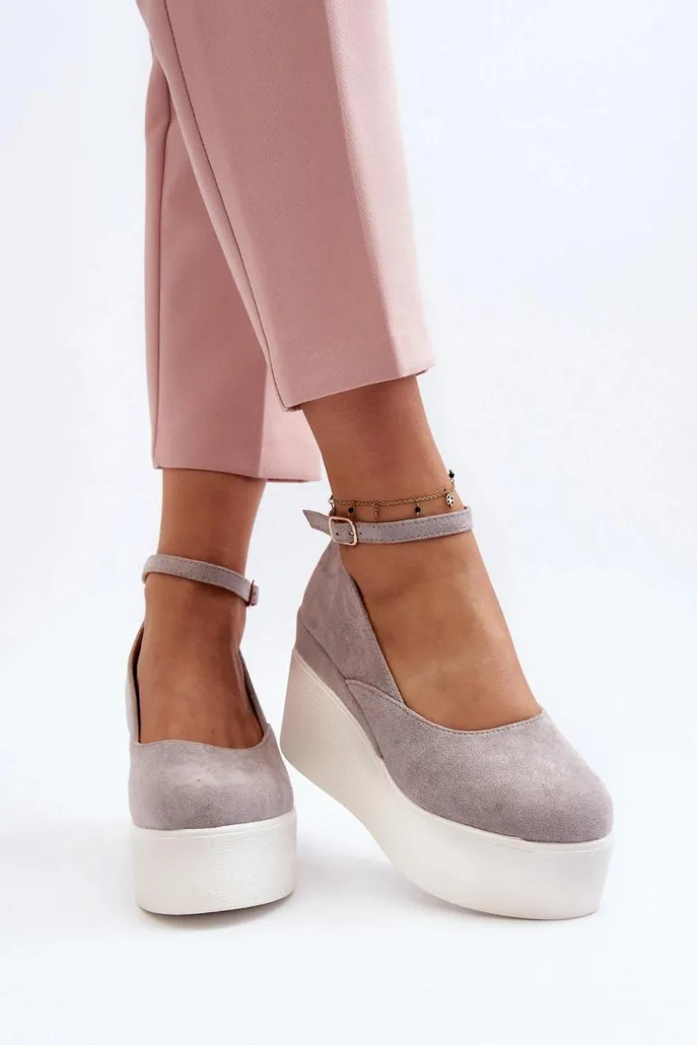 Damskie Espadryle Na Koturnie Szare Malla