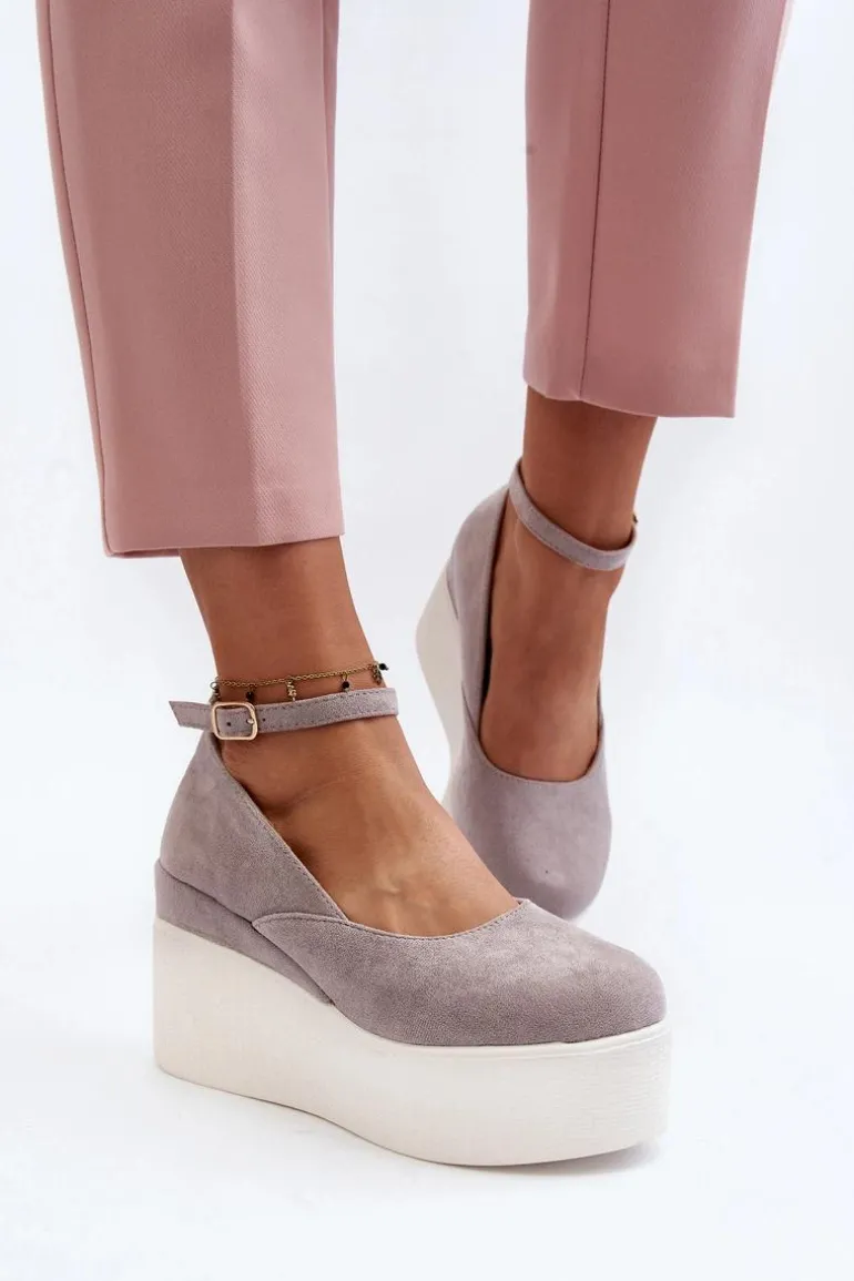 Damskie Espadryle Na Koturnie Szare Malla