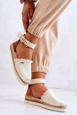 Damskie Espadryle Na Sprzączkę Big Star JJ274886 Jasnobeżowe