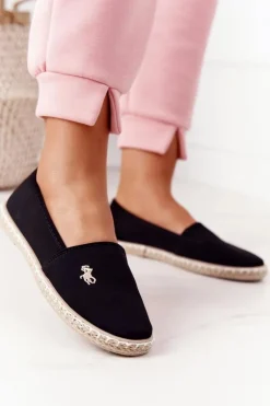 Damskie Espadryle Wsuwane Czarne Reyna