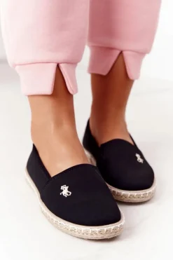 Damskie Espadryle Wsuwane Czarne Reyna