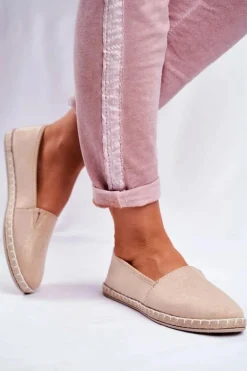 Damskie Espadryle Wsuwane Beżowe Lapu Lapu