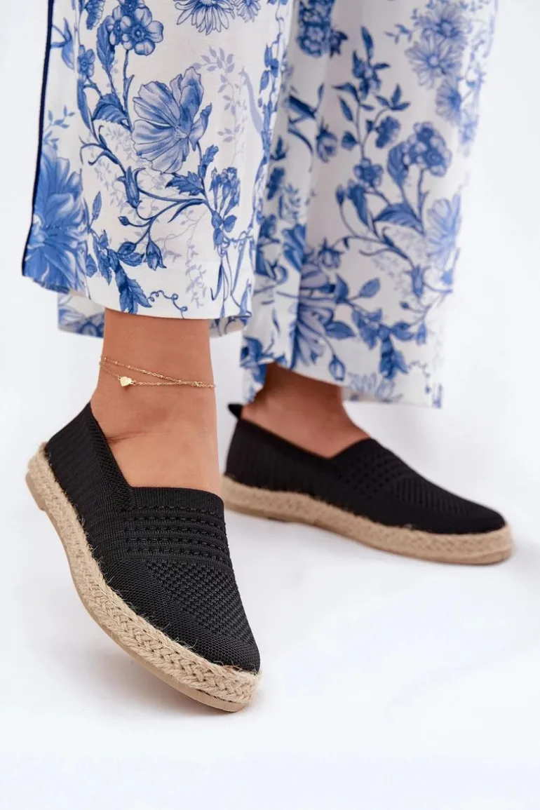 Damskie Espadryle Z Plecionką Vinceza 13624 Czarne