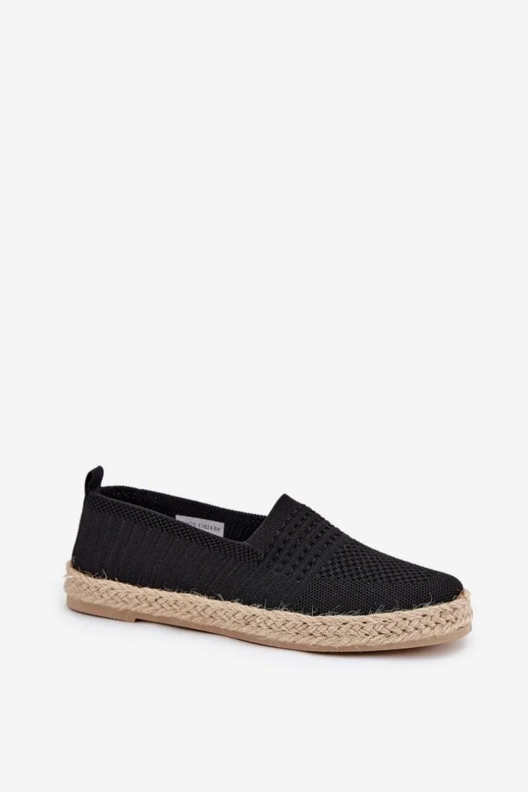 Damskie Espadryle Z Plecionką Vinceza 13624 Czarne