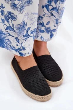 Damskie Espadryle Z Plecionką Vinceza 13624 Czarne