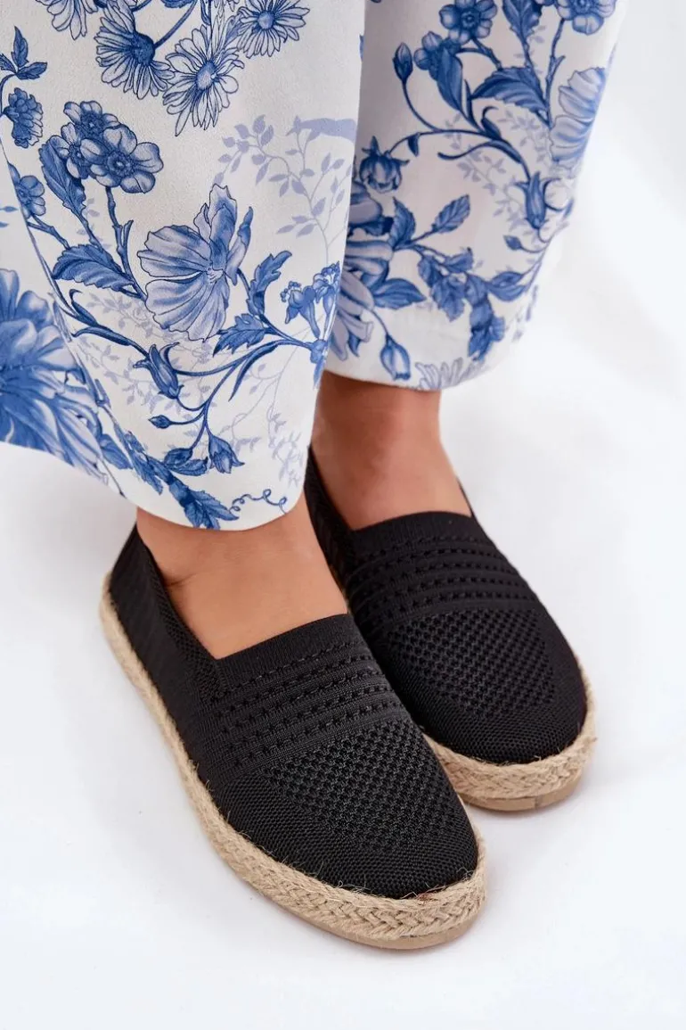 Damskie Espadryle Z Plecionką Vinceza 13624 Czarne