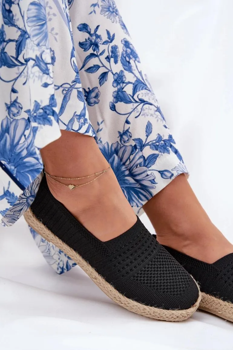Damskie Espadryle Z Plecionką Vinceza 13624 Czarne