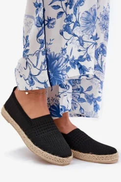 Damskie Espadryle Z Plecionką Vinceza 13624 Czarne