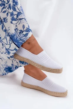 Damskie Espadryle Z Plecionką Vinceza 13624 Białe
