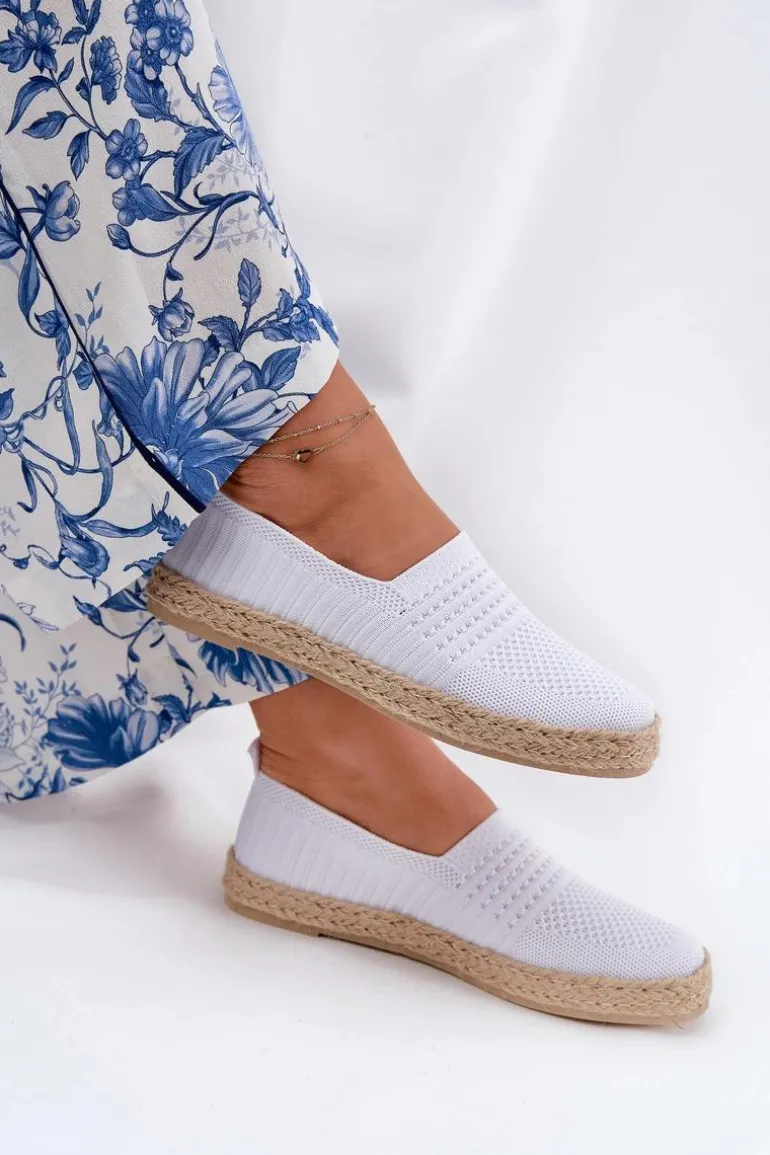 Damskie Espadryle Z Plecionką Vinceza 13624 Białe
