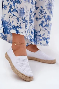 Damskie Espadryle Z Plecionką Vinceza 13624 Białe