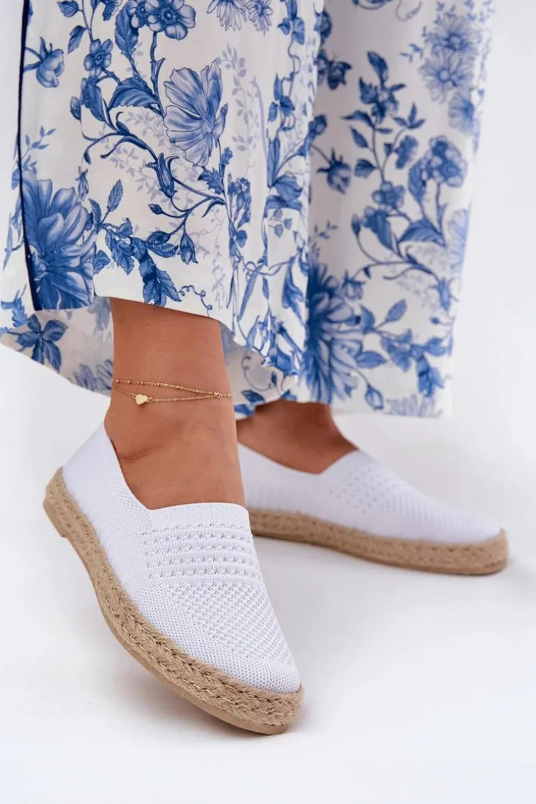 Damskie Espadryle Z Plecionką Vinceza 13624 Białe