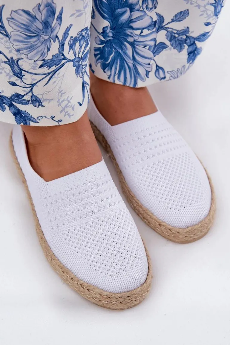 Damskie Espadryle Z Plecionką Vinceza 13624 Białe