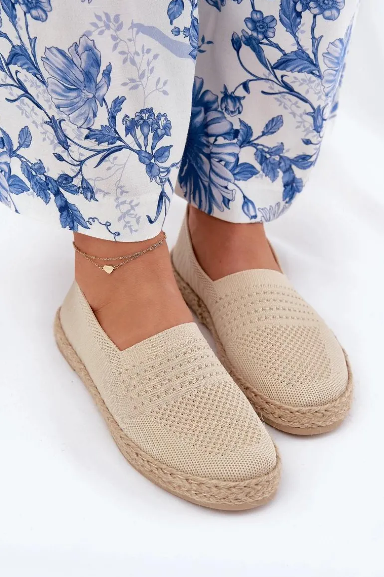Damskie Espadryle Z Plecionką Vinceza 13624 Beżowe