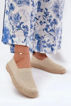 Damskie Espadryle Z Plecionką Vinceza 13624 Beżowe