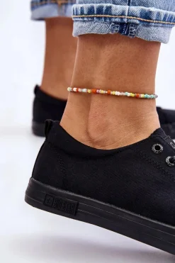 Damskie Gładkie Niskie Trampki Big Star LL274057 Czarne