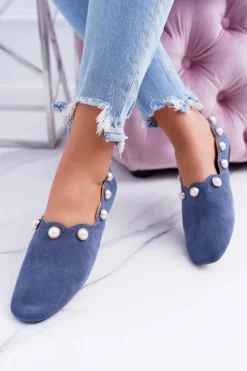 Damskie Granatowe Baleriny Lu Boo Milis