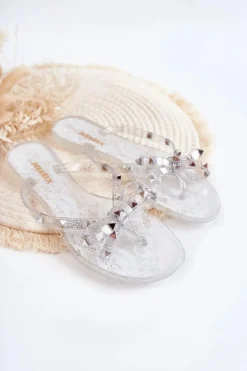 Damskie Gumowe Klapki Japonki Transparentne Monise