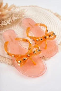 Damskie Gumowe Klapki Japonki Pomarańczowe Monise