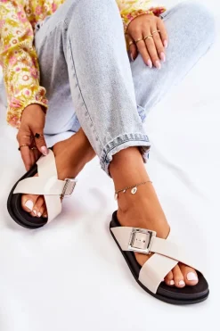 Damskie Gumowe Klapki ZAXY JJ285057 Białe