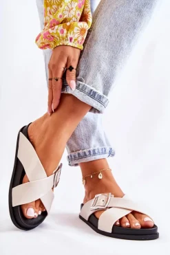 Damskie Gumowe Klapki ZAXY JJ285057 Białe