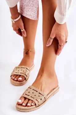 Damskie Gumowe Klapki Złote Charis