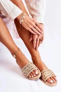 Damskie Gumowe Klapki Złote Charis