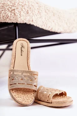 Damskie Gumowe Klapki Złote Charis