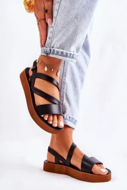 Damskie Gumowe Sandały ZAXY JJ285052 Czarne