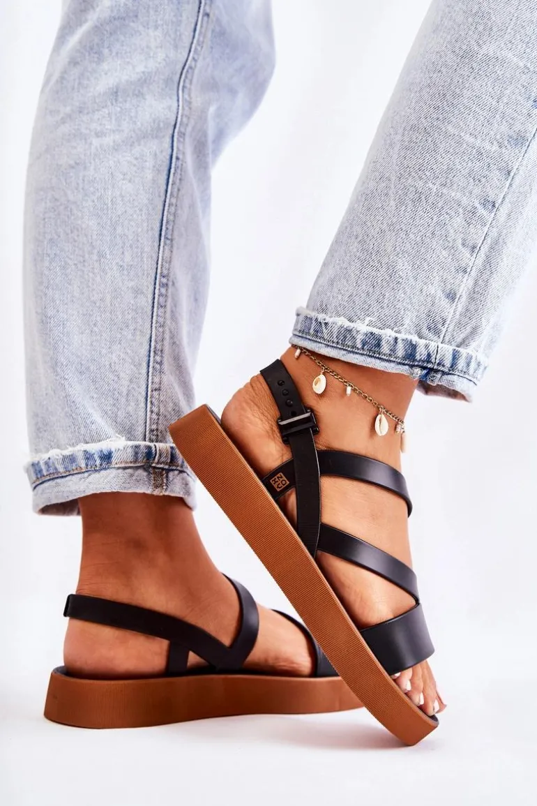 Damskie Gumowe Sandały ZAXY JJ285052 Czarne