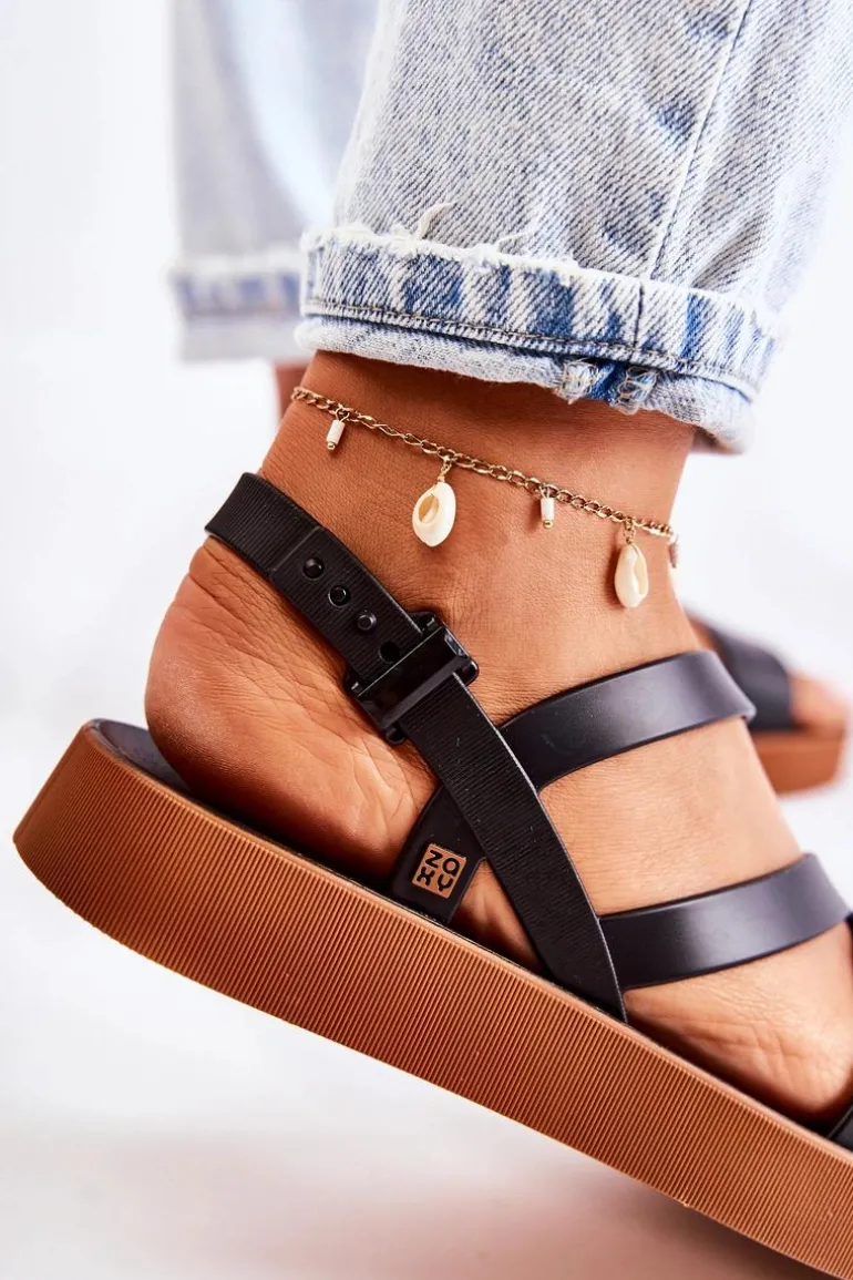 Damskie Gumowe Sandały ZAXY JJ285052 Czarne