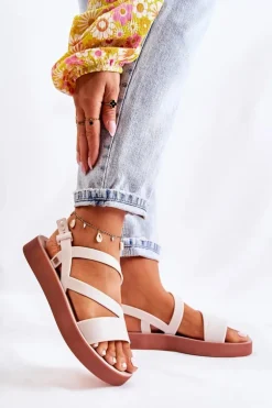 Damskie Gumowe Sandały ZAXY JJ285053 Białe