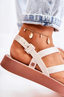 Damskie Gumowe Sandały ZAXY JJ285053 Białe